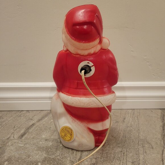 Vintage Empire Plastic SANTA CLAUS Blow Mold 1968 USA 13" Tall W/Light Works - Picture 3 of 7